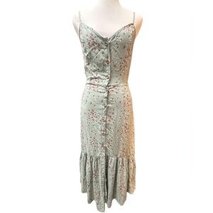 Mimi Chica Green Floral Midi Dress